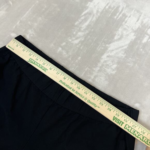 Eileen Fisher Pants Womens Large Black Crepe Crop Elastic Waist Minimal Preppy - Picture 6 of 11